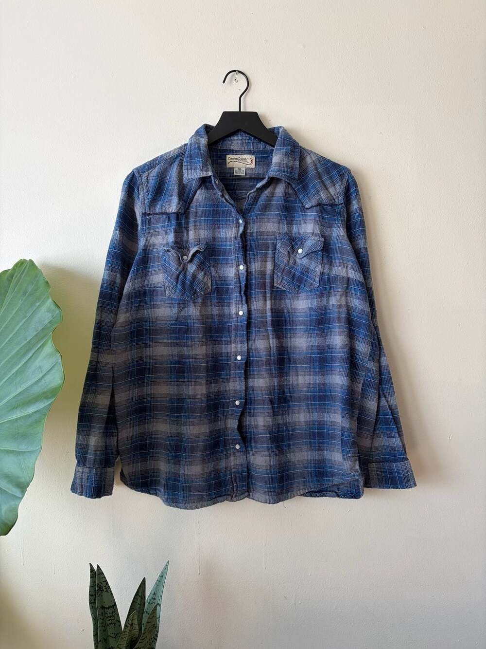 Canyon Guide Outfitters Plaid Western Snap Shirt Size XL